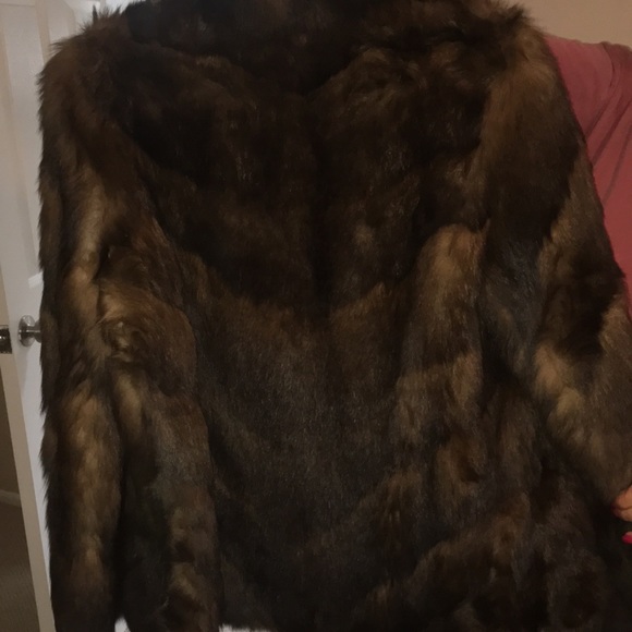 Authentic raccoon brown fur coat - Picture 5 of 5